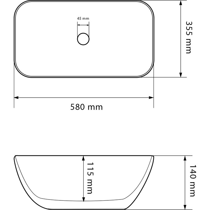 Умивальник VBI Avezzano White Matt VBI-014400 (58x36 см, білий матовий, чаша), Колір виробника: білий матовий, фото , изображение 5