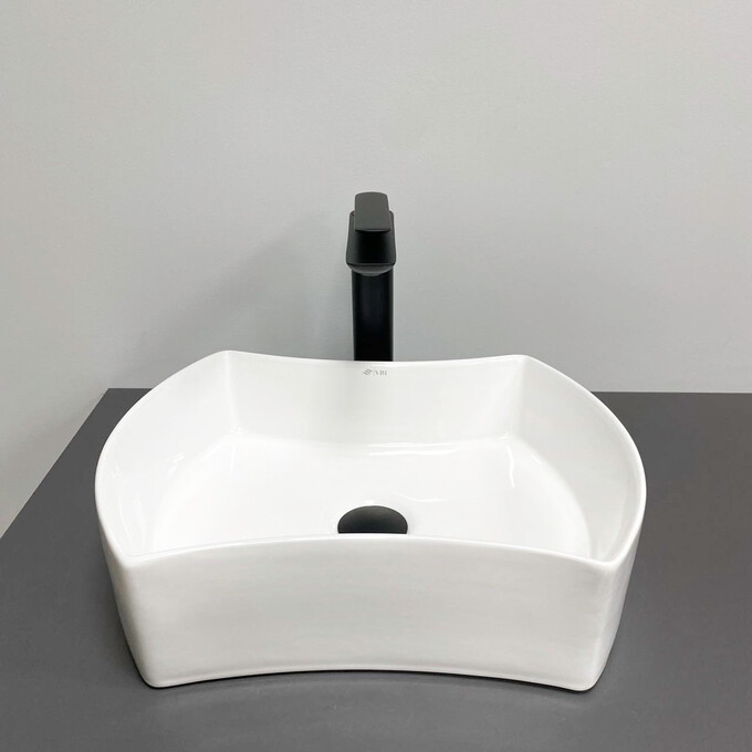 Умивальник VBI Talone White Glossy VBI-017400 (44x34 см, білий глянсовий, чаша), фото , изображение 3