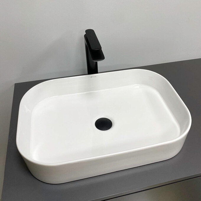 Умивальник VBI Vestone 55 White Glossy VBI-017001 (56x38 см, білий глянсовий), Доступні розміри: 56 x 38, Колір виробника: білий глянець, фото , изображение 2