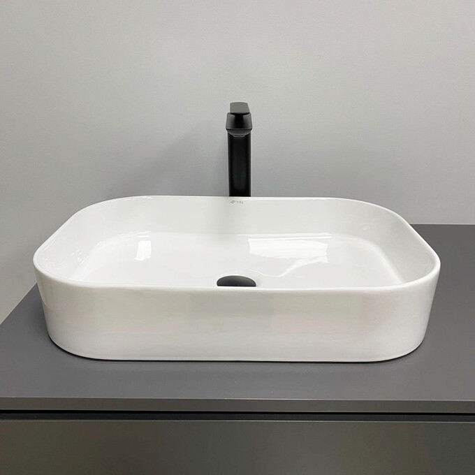 Умивальник VBI Vestone 55 White Glossy VBI-017001 (56x38 см, білий глянсовий), Доступні розміри: 56 x 38, Колір виробника: білий глянець, фото , изображение 3