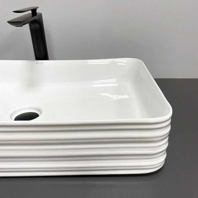 Умивальник VBI Volturino White Glossy VBI-012619 (66x37 см, білий глянсовий), фото , изображение 2