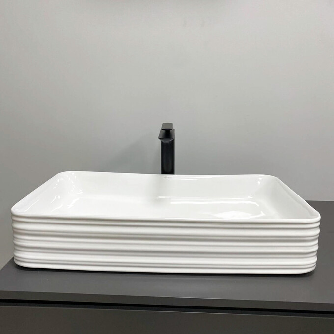 Умивальник VBI Volturino White Glossy VBI-012619 (66x37 см, білий глянсовий), фото , изображение 3