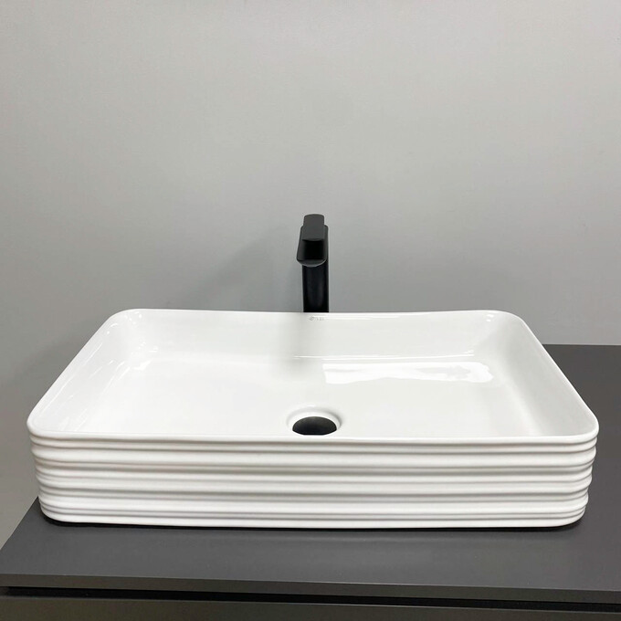 Умивальник VBI Volturino White Glossy VBI-012619 (66x37 см, білий глянсовий), фото , изображение 4