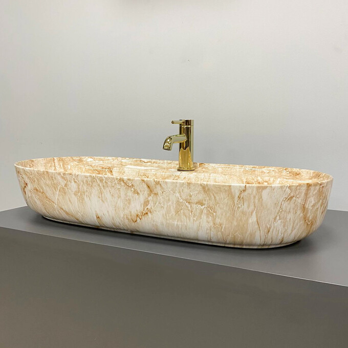 Умивальник VBI Terni M Travertine VBI-011804 (80x41 см, травертин), Доступні розміри: 80 x 40, Колір виробника: травертин, фото , изображение 2