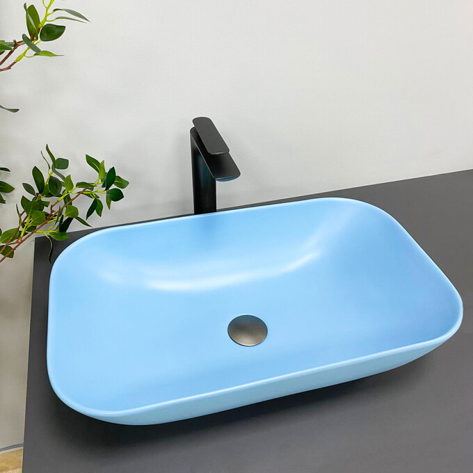Умивальник VBI Avezzano Blue Matt VBI-014403 (58x36 см, блакитний матовий, чаша), Колір виробника: блакитний матовий, фото , изображение 2