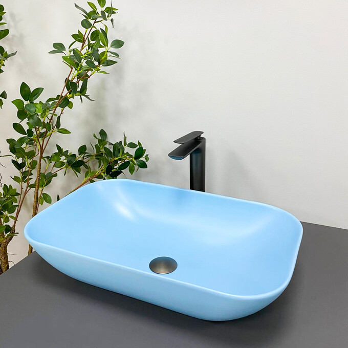 Умивальник VBI Avezzano Blue Matt VBI-014403 (58x36 см, блакитний матовий, чаша), Колір виробника: блакитний матовий, фото , изображение 4