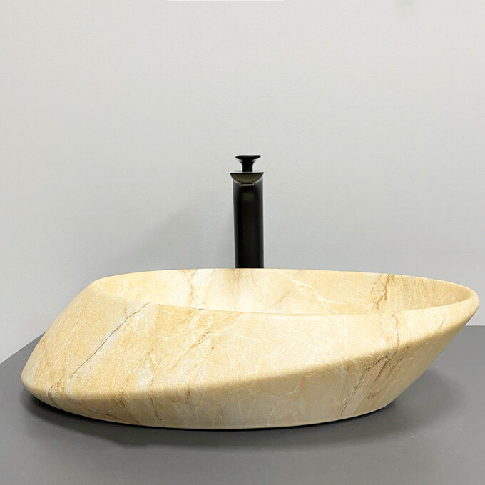 Умивальник VBI Rotello Beige Onyx Matt VBI-017103 (51x37 см, бежевий онікс матовий, чаша), Доступні розміри: 51 x 37, Колір виробника: бежевий онікс матовий, фото , изображение 4