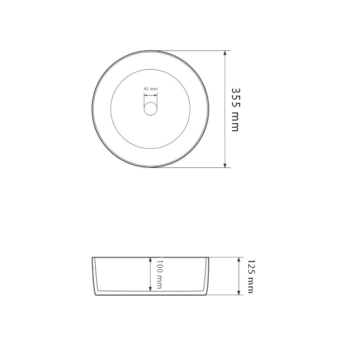 Умывальник VBI Prato White Black/Marble Matt VBI-011409 (36 см, черный матовый/мрамор матовый, чаша), Доступные размеры: 36 x 36, Цвет производителя: черный матовый, мрамор матовый, фото 4