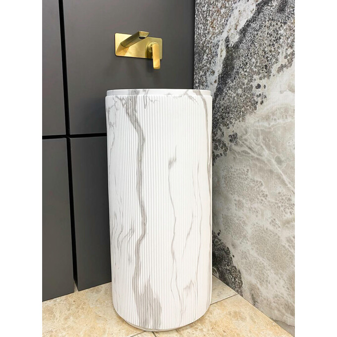 Умивальник VBI Taranto Marmo Matt VBI-019017 (39 см, мармур матовий, підлоговий), фото , изображение 4