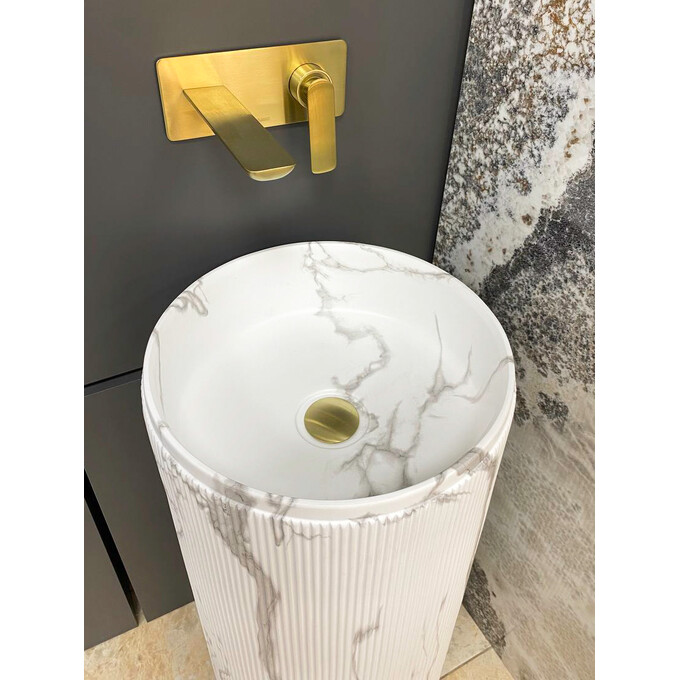 Умивальник VBI Taranto Marmo Matt VBI-019017 (39 см, мармур матовий, підлоговий), фото , изображение 3
