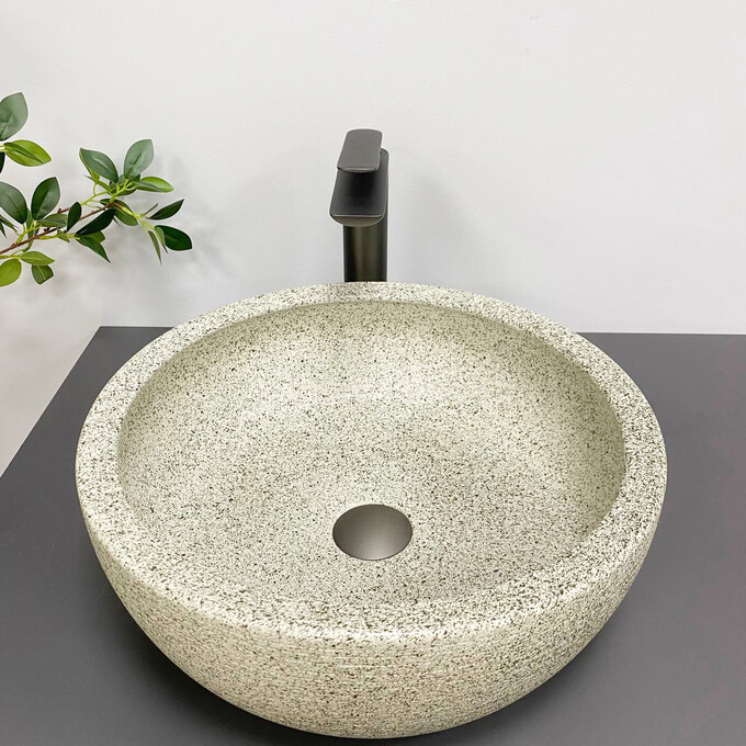 Умивальник VBI Corridonia Beige Stone Matt VBI-016100 (42 см, матовий бежевий камінь, чаша), фото 