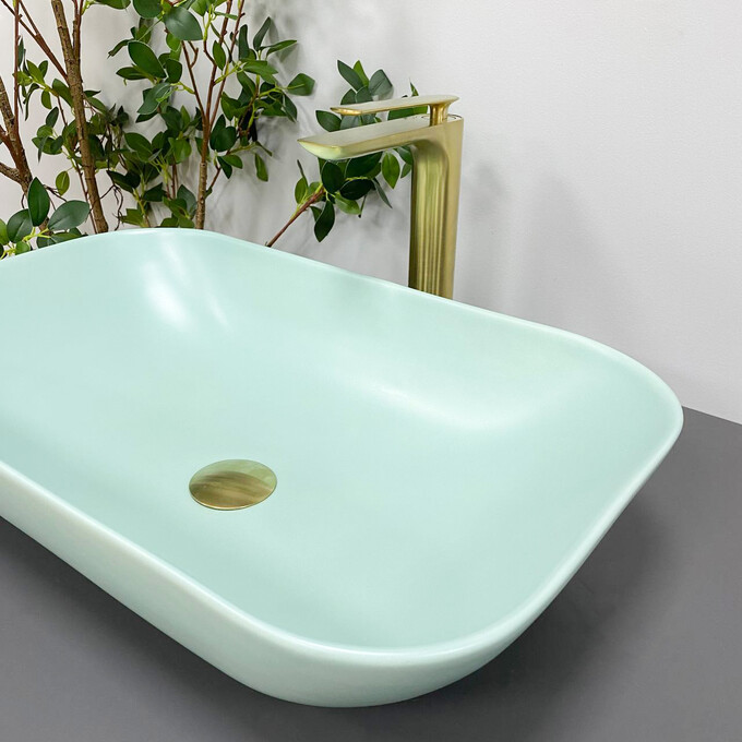 Умивальник VBI Avezzano Green Matt VBI-014404 (58x36 см, зелений матовий, чаша), Колір виробника: зелений матовий, фото , изображение 4