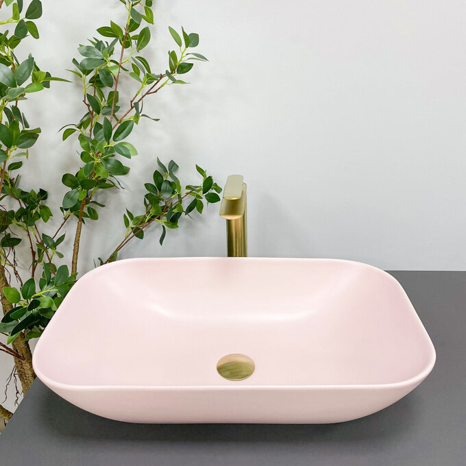 Умивальник VBI Avezzano Pink Matt VBI-014405 (58x36 см, рожевий матовий, чаша), Колір виробника: рожевий матовий, фото 