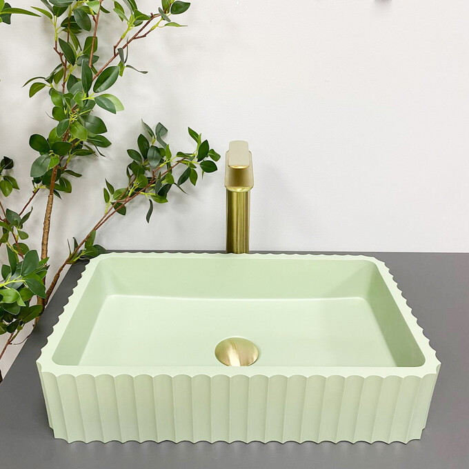 Умивальник VBI Florentia Light Green Matt VBI-015004 (49x30 см, світло-зелений матовий), Колір виробника: світло-зелений матовий, фото , изображение 3