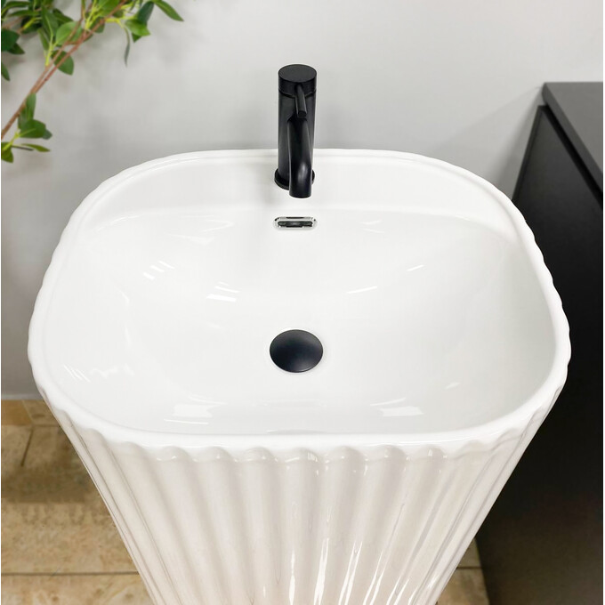 Умивальник VBI Tarsia White Glossy VBI-019008 (54x46 см, білий глянсовий, підлоговий), фото , изображение 5