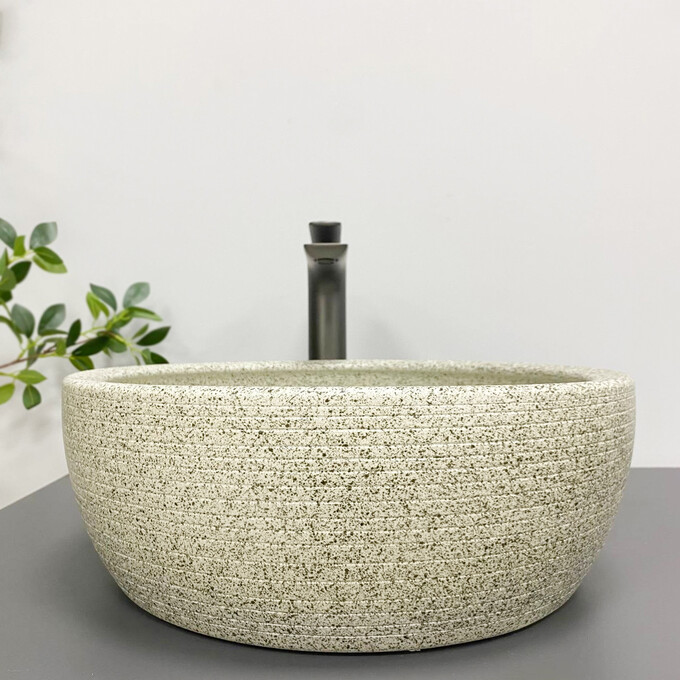 Умивальник VBI Corridonia Beige Stone Matt VBI-016100 (42 см, матовий бежевий камінь, чаша), фото , изображение 2