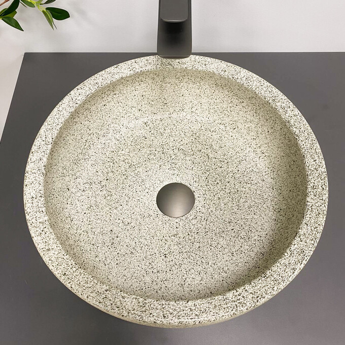 Умивальник VBI Corridonia Beige Stone Matt VBI-016100 (42 см, матовий бежевий камінь, чаша), фото , изображение 3