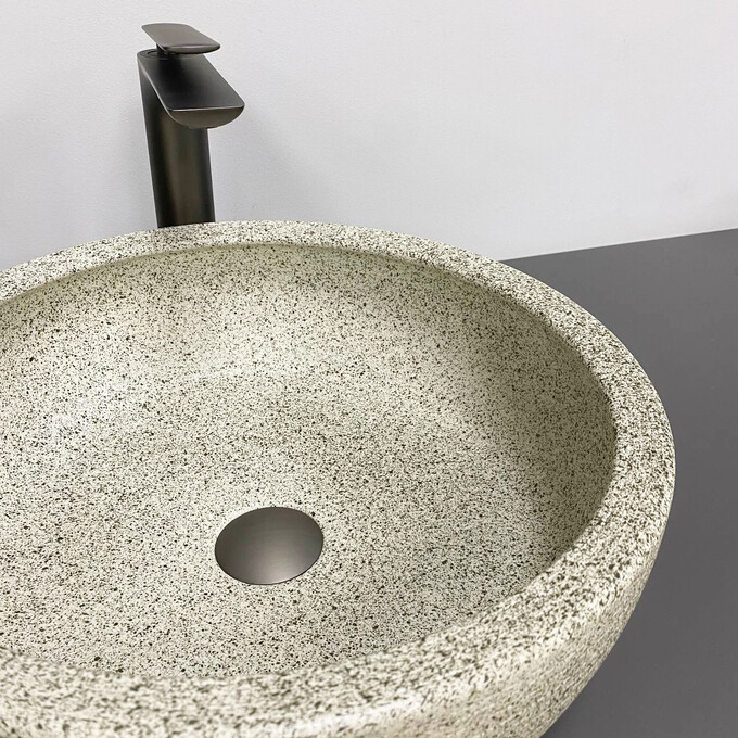 Умивальник VBI Corridonia Beige Stone Matt VBI-016100 (42 см, матовий бежевий камінь, чаша), фото , изображение 5