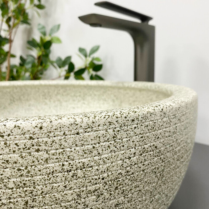 Умивальник VBI Corridonia Beige Stone Matt VBI-016100 (42 см, матовий бежевий камінь, чаша), фото , изображение 6