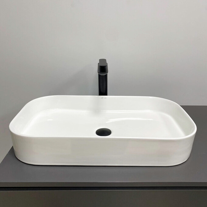 Умивальник VBI Vestone 65 White Glossy VBI-017002 (66x38 см, білий глянсовий), Доступні розміри: 66 x 38, Колір виробника: білий глянець, фото , изображение 2