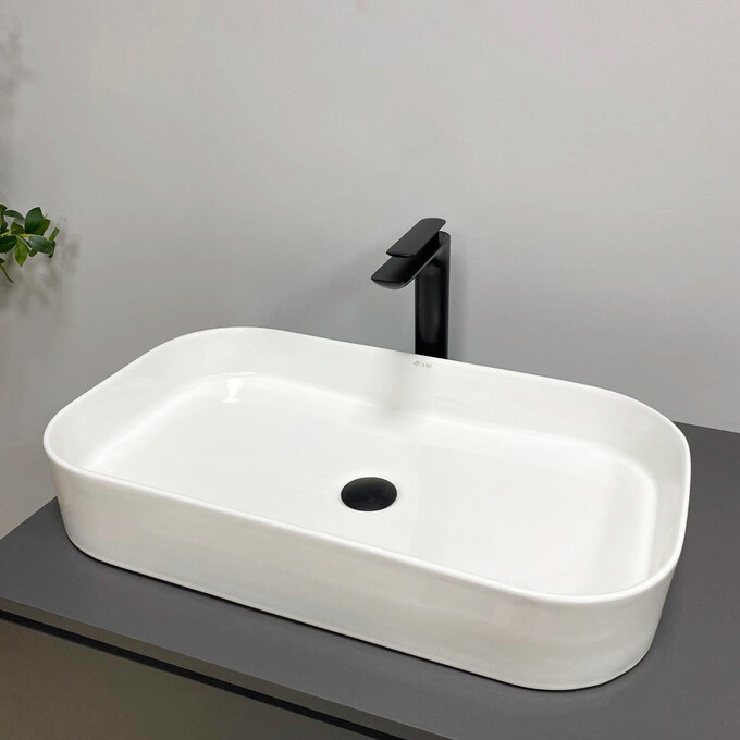 Умивальник VBI Vestone 65 White Glossy VBI-017002 (66x38 см, білий глянсовий), Доступні розміри: 66 x 38, Колір виробника: білий глянець, фото , изображение 3