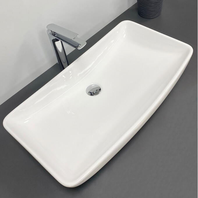 Умивальник VBI Silvi White Glossy VBI-015101 (70x38 см, білий глянсовий, чаша), Доступні розміри: 70 x 38, Колір виробника: білий глянець, фото 