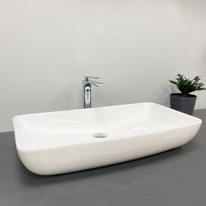 Умивальник VBI Silvi White Glossy VBI-015101 (70x38 см, білий глянсовий, чаша), Доступні розміри: 70 x 38, Колір виробника: білий глянець, фото , изображение 2