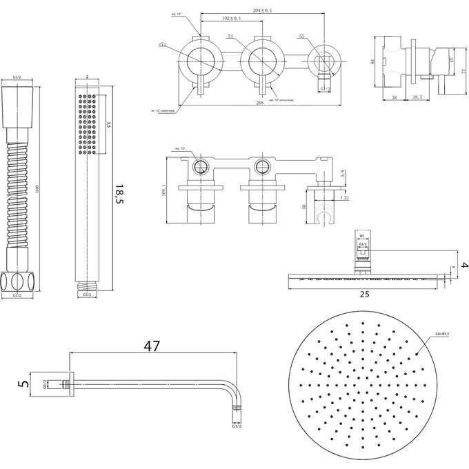 Душевая система Kohlman Axel Chrome KPL-QW260A25 (хром, скрытого монтажа), Цвет производителя: хром, фото 5