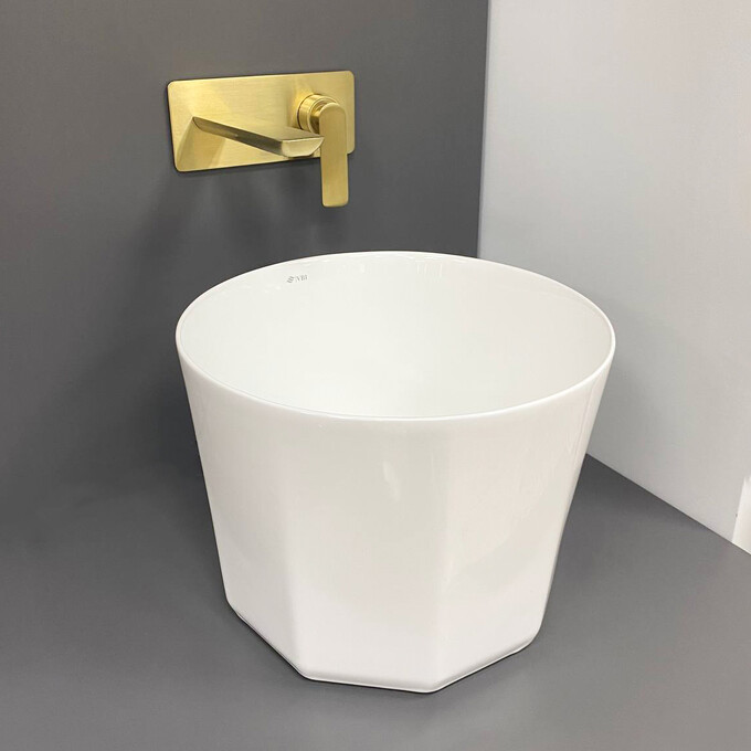 Умивальник VBI Prazzo White Glossy VBI-016604 (37 см, білий глянсовий, чаша), фото , изображение 3