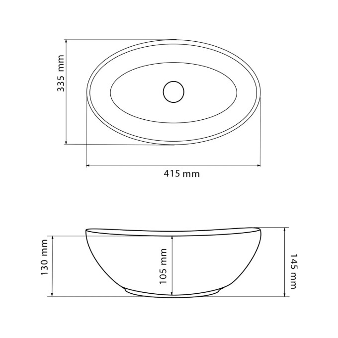 Умивальник VBI Parma Black Matt VBI-011022 (42x34 см, чорний матовий, чаша), фото , изображение 4