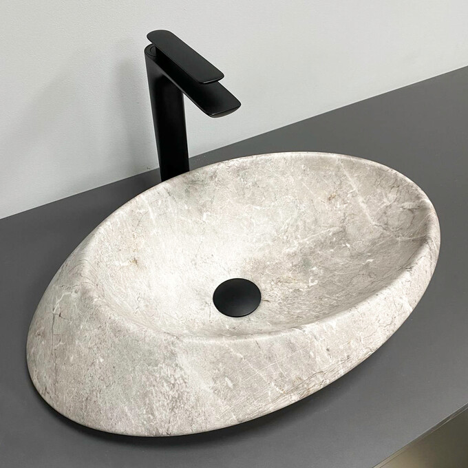 Умивальник VBI Rotello Stone Matt VBI-017101 (51x37 см, камінь матовий, чаша), Доступні розміри: 51 x 37, Колір виробника: камінь матовий, фото , изображение 4