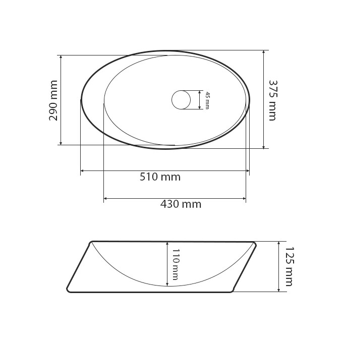 Умивальник VBI Rotello Stone Matt VBI-017101 (51x37 см, камінь матовий, чаша), Доступні розміри: 51 x 37, Колір виробника: камінь матовий, фото , изображение 5