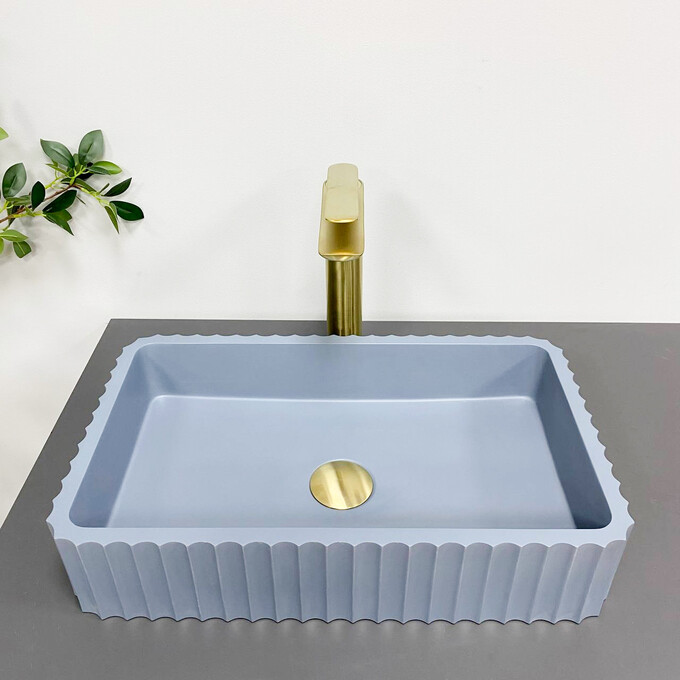 Умивальник VBI Florentia Blue Matt VBI-015003 (49x30 см, синій матовий), Колір виробника: синій матовий, фото 