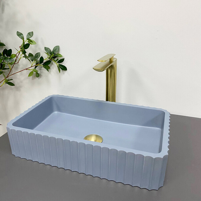 Умивальник VBI Florentia Blue Matt VBI-015003 (49x30 см, синій матовий), Колір виробника: синій матовий, фото , изображение 2