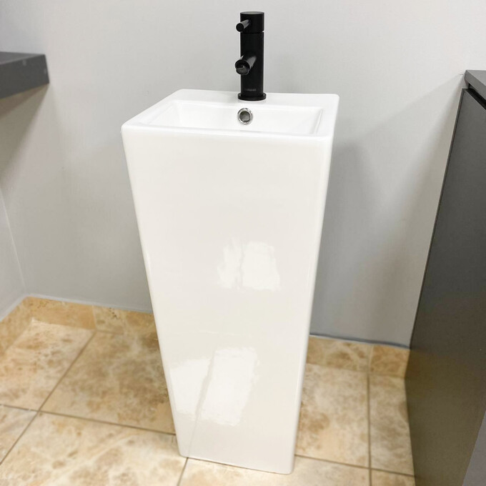 Умивальник VBI Savona White Glossy VBI-019012 (33x33 см, білий глянсовий, підлоговий), фото , изображение 2