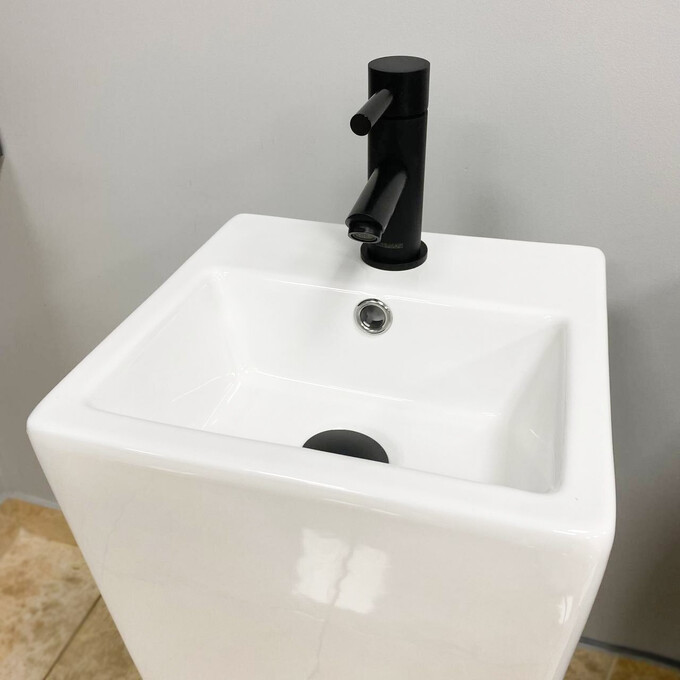 Умивальник VBI Savona White Glossy VBI-019012 (33x33 см, білий глянсовий, підлоговий), фото , изображение 4