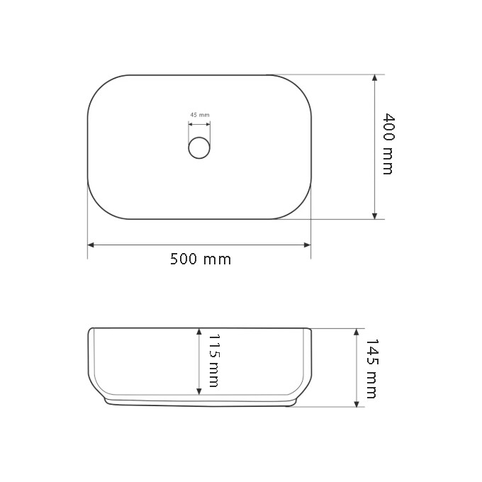 Умивальник VBI Bergamo Blue Tourmaline Glossy VBI-012504 (50x40 см, блакитний глянсовий турмалін, чаша), Доступні розміри: 50 x 40, Колір виробника: блакитний глянсовий турмалін, фото , изображение 4