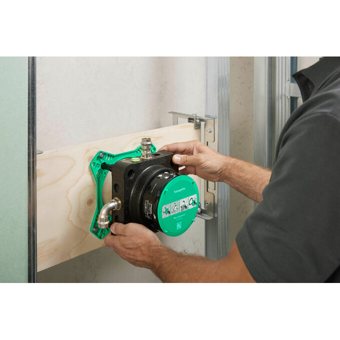 Смеситель скрытого монтажа с термостатом для душа Hansgrohe ShowerSelect Comfort S Chrome 15562000+01500180 (хром, внутренняя часть в комплекте), Цвет производителя: хром, фото 7