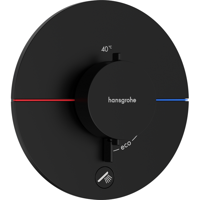 Смеситель скрытого монтажа с термостатом для душа Hansgrohe ShowerSelect Comfort S Matt Black 15562670+01500180 (черный матовый, внутренняя часть в комплекте), Цвет производителя: черный матовый, фото 2