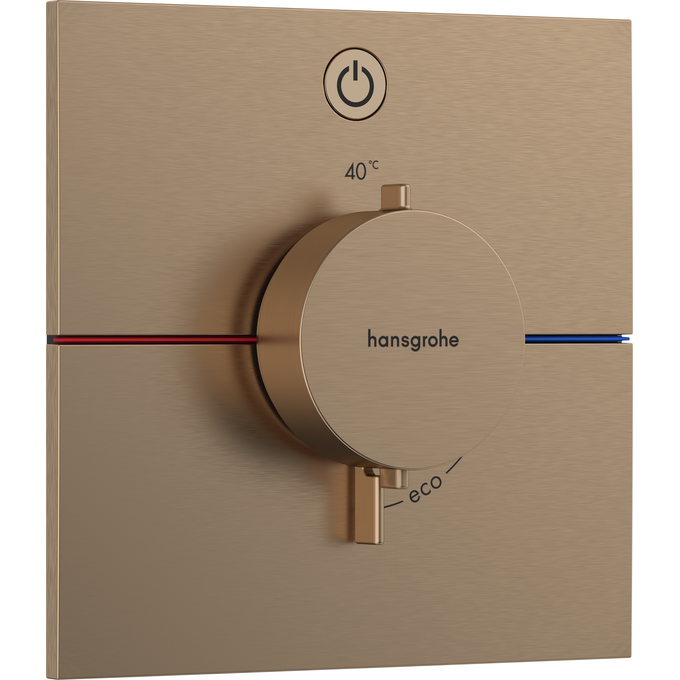 Смеситель скрытого монтажа с термостатом для душа Hansgrohe ShowerSelect E Brushed Bronze 15571140+01500180 (брашированная бронза, внутренняя часть в комплекте), Цвет производителя: брашированная бронза, фото 2