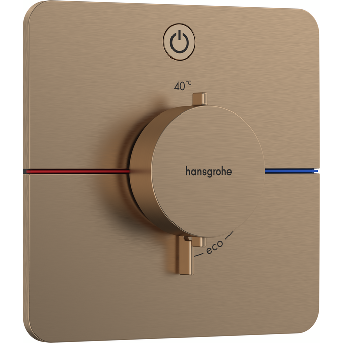 Смеситель скрытого монтажа с термостатом для душа Hansgrohe ShowerSelect Q Brushed Bronze 15581140+01500180 (брашированная бронза, внутренняя часть в комплекте), Цвет производителя: брашированная бронза, фото 2