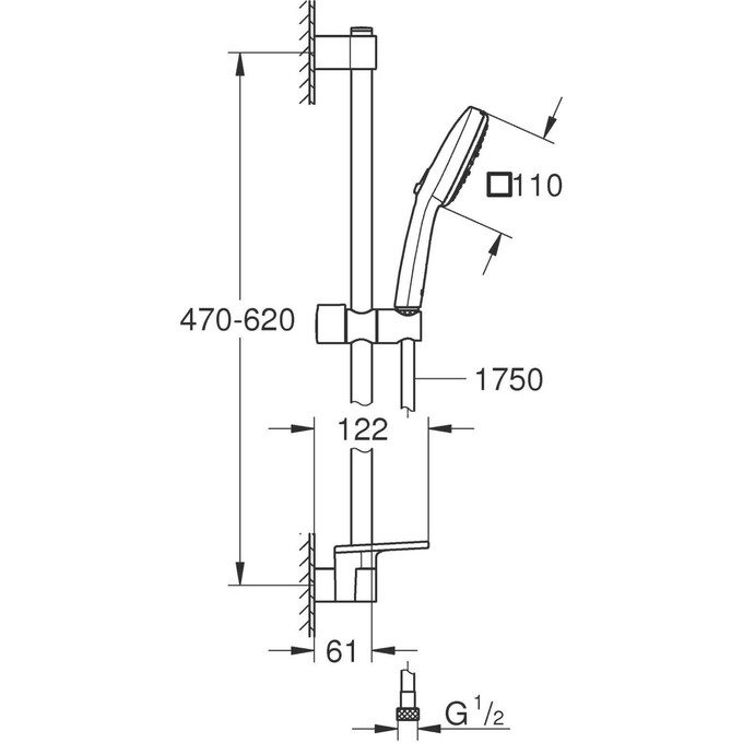 Комплект змішувачів для ванної кімнати Grohe Cubeo M-Size UA125246M (1018130000+1017550000+27929003), фото , изображение 19