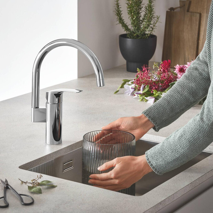 Комплект змішувачів для ванної кімнати та кухні Grohe Eurosmart New M-Size UA123248M3 (23324003+33300003+26907003+33202003), фото , изображение 9