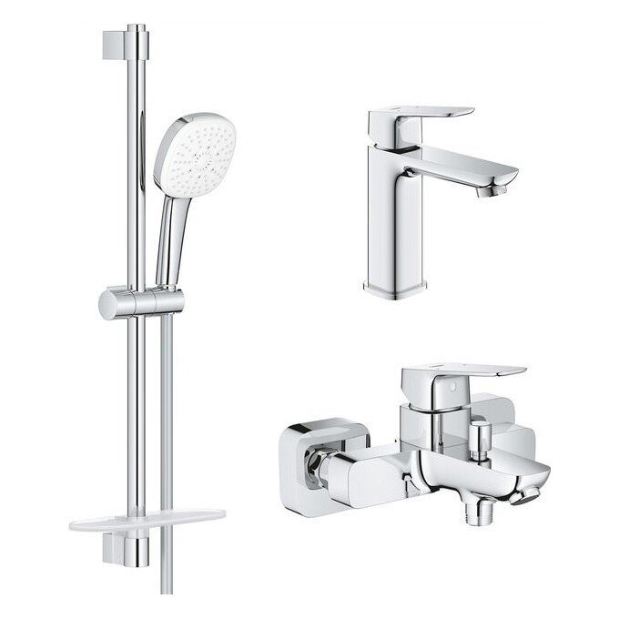 Комплект змішувачів для ванної кімнати Grohe Cubeo M-Size UA125246M (1018130000+1017550000+27929003), фото 