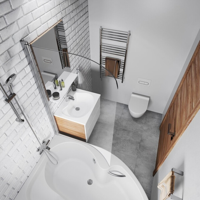 Стеклянная шторка для ванны Ravak Rosa CVSK1 160/170 L (7QLS0C00Y1, 100x150 см, стекло прозрачное, профиль хром, левая), Доступные размеры: 100 x 150 L, Цвет производителя: хром, фото 5