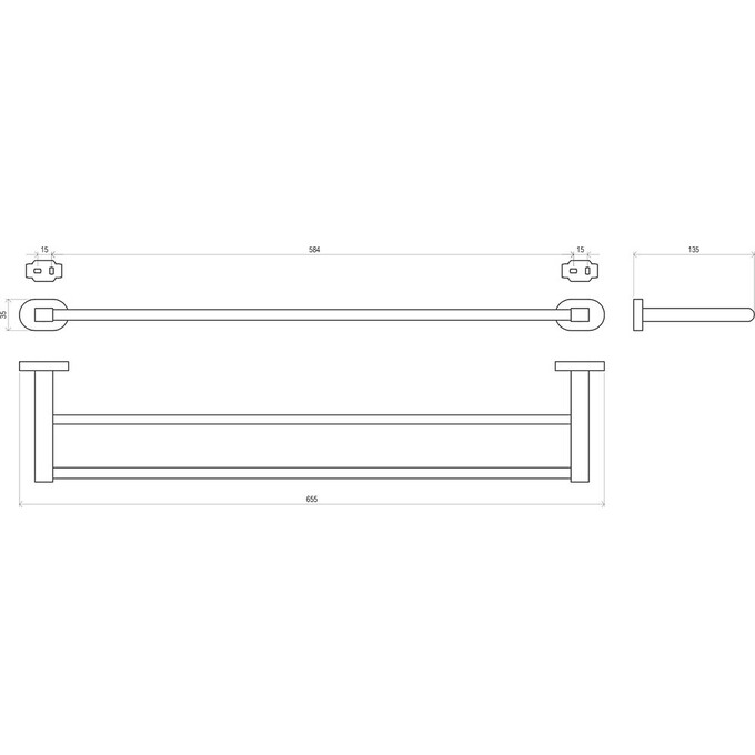 Рушникотримач Ravak Chrome CR 320.00CR (X07P193, подвійний), фото , изображение 3