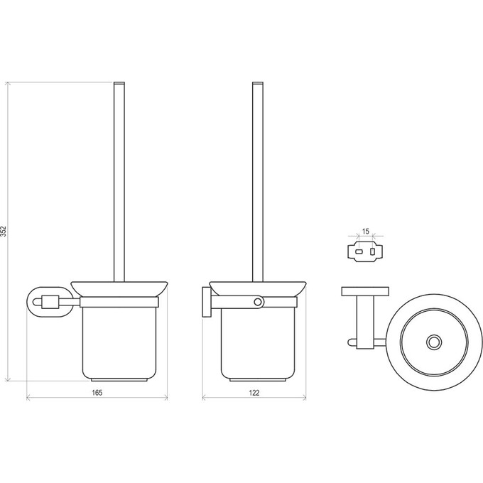 Ершик для унитаза Ravak Chrome CR 410.00CR (X07P196, настенный), фото 4