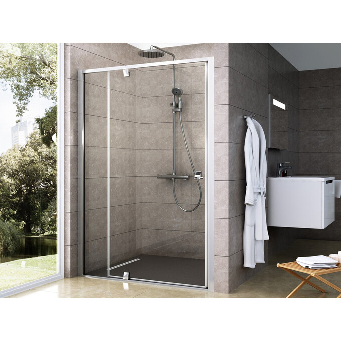 Душевая дверь Ravak Pivot PDOP2-120 (03GG0U00Z1, 120 см, стекло прозрачное, профиль сатин), Доступные размеры: 120, Цвет производителя: прозрачное стекло, отделка сатин, фото 