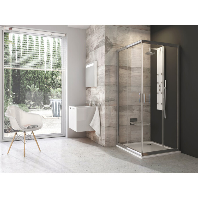 Душевая кабина Ravak Blix BLRV2-90 (1LV70C00Z1, 90x90 см, стекло прозрачное, профиль хром), фото 