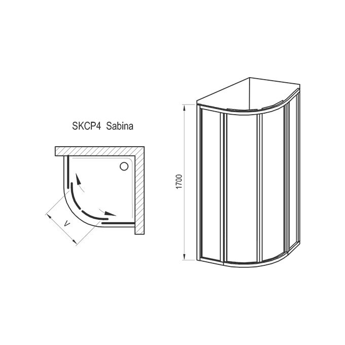 Душевая кабина Ravak Supernova Sabina SKCP4-90 (31177V10011, 90x90 см, витраж из пластика Pearl, профиль белый), фото 4